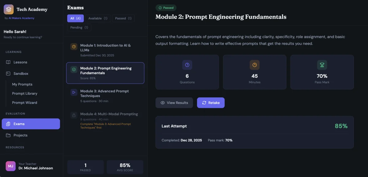 Examens et évaluations